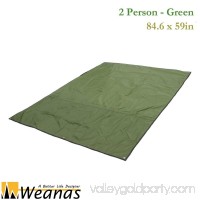 WEANAS 2 Person Outdoor Thickened Oxford Fabric Camping Shelter Tent Tarp Canopy Cover Tent Groundsheet Blanket Mat (Green 2 Person)   